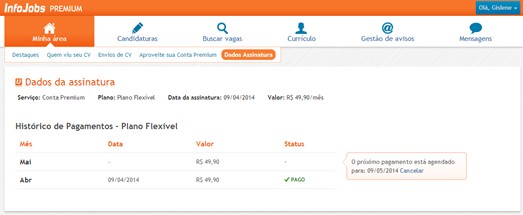 Como posso renovar a minha Conta Premium?